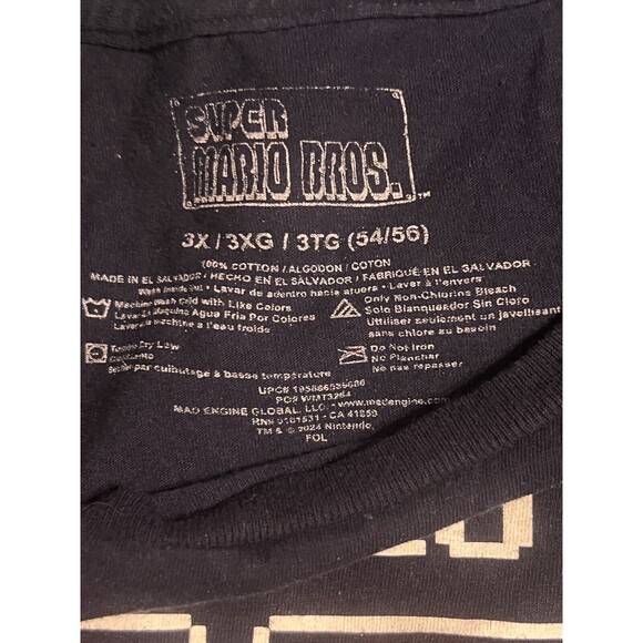 Super Mario Bros T-Shirt Tee Mens Nintendo Luigi Peach Toad Characters 8 Bit 3X - Picture 11 of 14